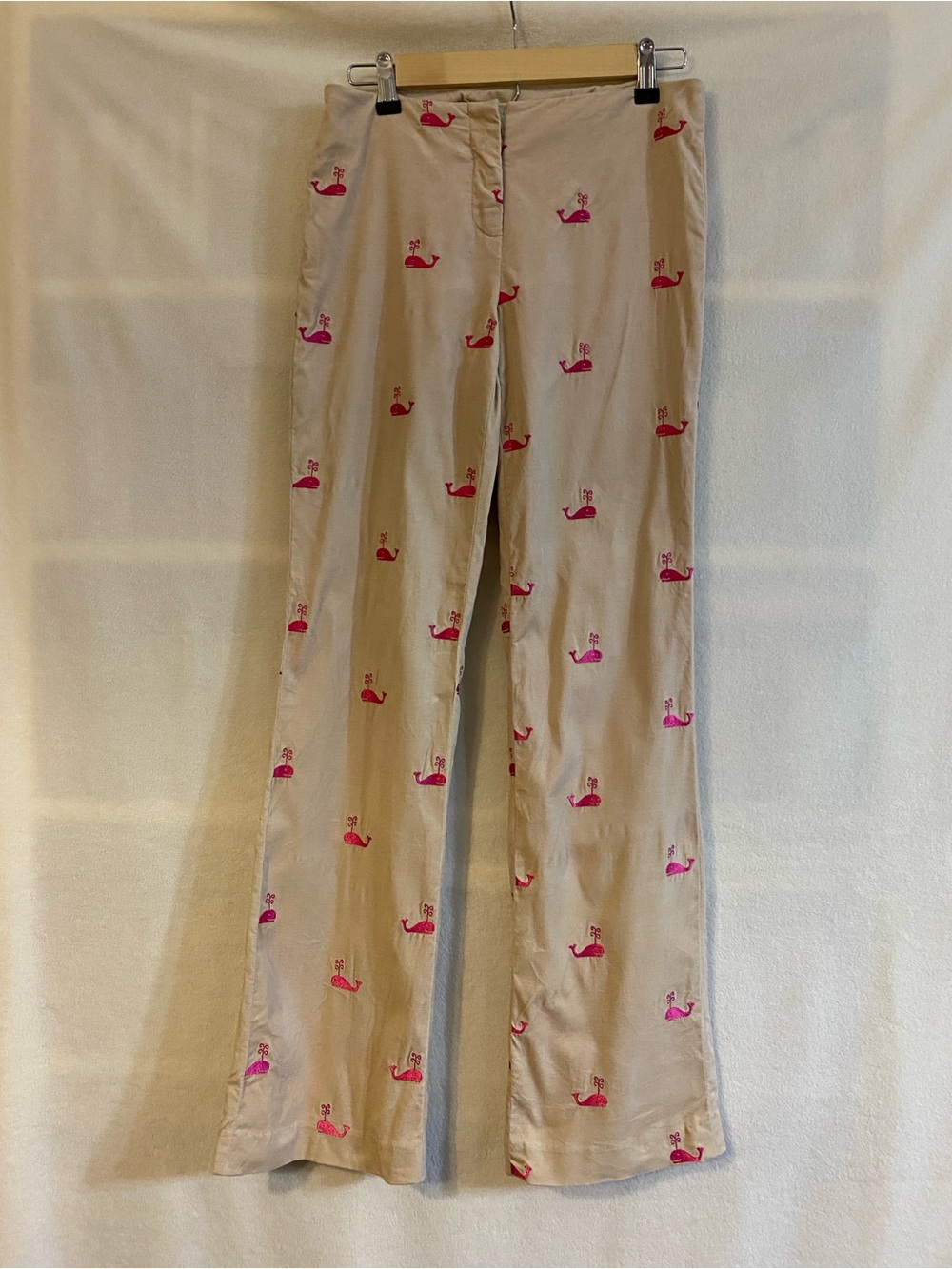 Lilly Pulitzer vintage white label Jane embroidered corduroy pant whale watching